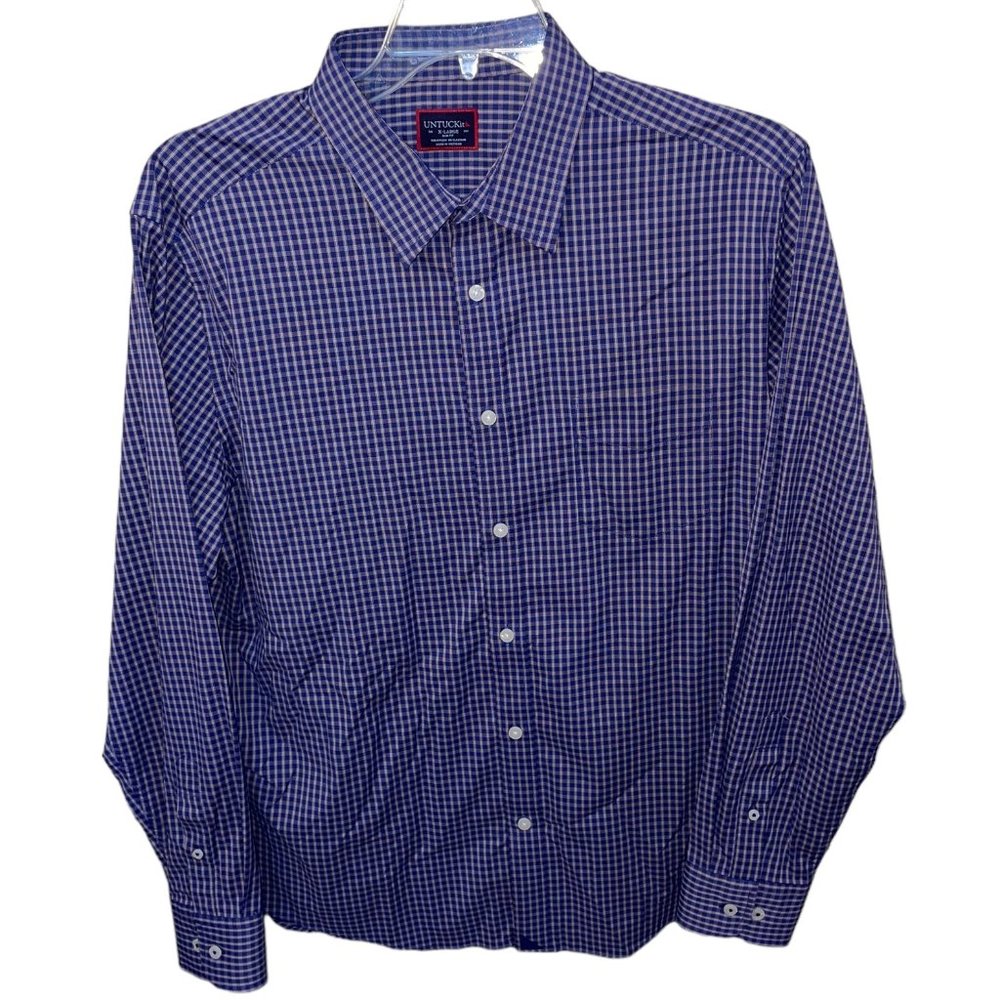 UNTUCKit Plaid Long Sleeve Casual Button Down Dress Shirt Slim Fit Size X Large